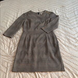 Elegant Gray Plaid Dress